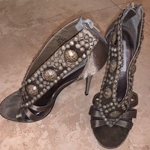 Steve Madden Tan Heels with Tan Gems